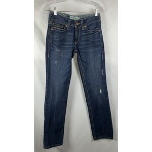 ARIAT Womens Size 27R Denim Jeans Real Mr. Lucy Straight Leg Distressed Western